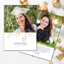 Typografie 2 Foto Navy Blue und Gold Abschluss