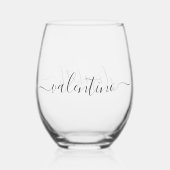 Typografie 2 Namen der neuen Frau Weinglas Ohne Stiel (Rückseite)