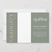 Typografie 4 Foto Sage and Rose Gold Abschluss Ankündigung (Vorderseite)