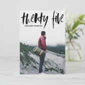 Typografie-Abschluss mit schwarzer Brush Einladung (Stehend Vorderseite)