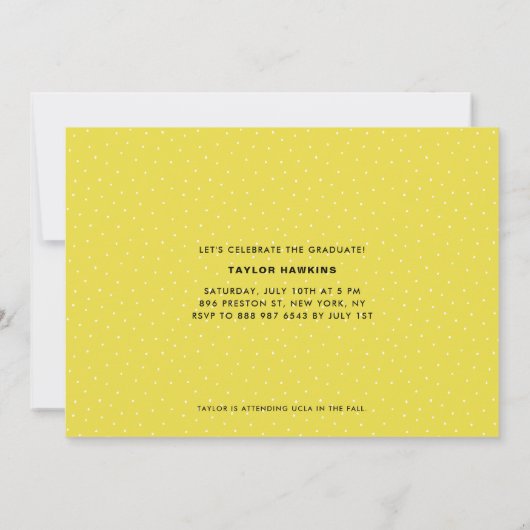 Typografie-Abschluss mit weißer Brust - Einladung  (Rückseite)