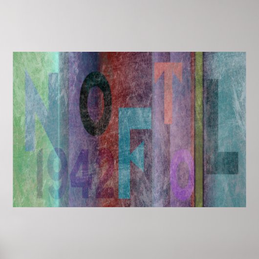 Typografie Abstrakt mehrfarbig Poster (Vorne)