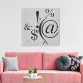 Typografie (Abstrakte Zusammensetzung) Leinwanddruck (Insitu (Wohnzimmer))
