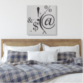 Typografie (Abstrakte Zusammensetzung) Leinwanddruck (Insitu (Schlafzimmer))