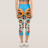 Typografie abstrakter Muster geometrischer Formen Capri Leggings (Rückseite)