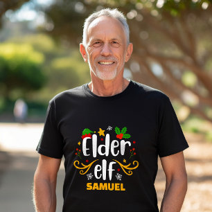 Typografie Älterer Elf Spaß Familie Passend T-Shirt