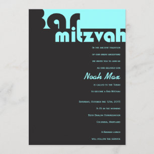 TYPOGRAFIE Anpassbare Bar Mitzvah Einladung