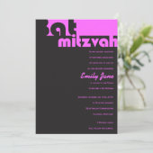 TYPOGRAFIE Anpassbare Bar Mitzvah Einladung (Stehend Vorderseite)