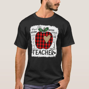 Typografie Apple Red Kariert Valentine Day T-Shirt