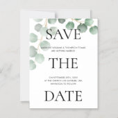 Typografie-Aquarellfarben-Blätter, die das Datum e Magneteinladung (Vorderseite)