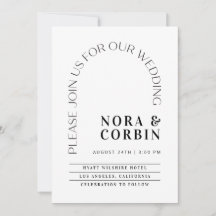 Typografie Arch Wedding Invitation Card N100