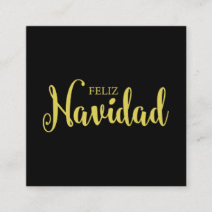 Typografie auf Spanisch Frohe Weihnachten auf Schw Quadratische Visitenkarte
