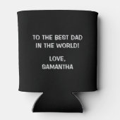 Typografie aus schwarzem und weißem Vater Word Clo Dosenkühler (Rückseite)