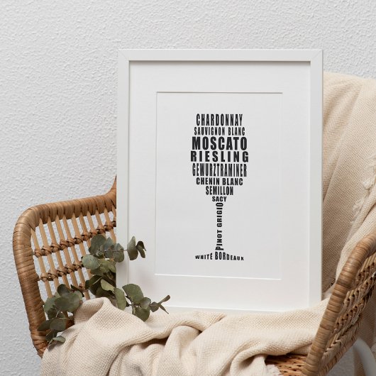 Typografie aus Weiß und Weiß Poster