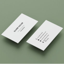 Typografie aus weißem und schwarzem Minimalistisch Visitenkarte