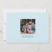 Typografie Baby Blue Flat Save the Date Card (Rückseite)