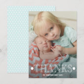 Typografie-Baby danken Ihnen Foto-flache Karte (Vorne/Hinten)