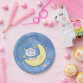 Typografie-Babydusche auf dem Mond und in den Hint Pappteller (Party)