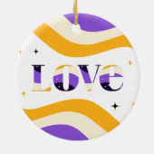 Typografie bei nicht binärer Liebe Funkelnd Text Keramik Ornament (Hinten)