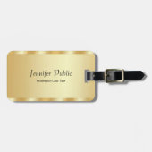 Typografie benutzerdefinierter goldfarbener Skript Gepäckanhänger (Vorderseite horizontal)