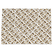 Typografie Beste Mama je Muster Gold und Weiß Große Geschenktüte (Vorderseite)