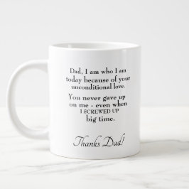 Typografie Bester Vater in der Welt - bedingungslo Jumbo-Tasse