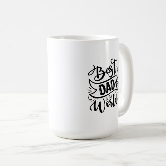 Typografie Bester Vater in der Welt - bedingungslo Kaffeetasse (VorderseiteRechts)