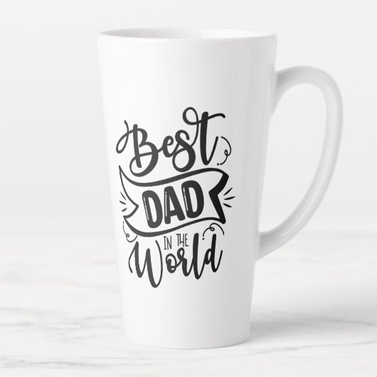 Typografie Bester Vater in der Welt - bedingungslo Milchtasse (Rechts)