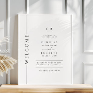 Typografie Black and White Wedding Willkommenspops Poster