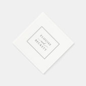 Typografie Black and White Wedkin Napkin Serviette (Ecke)