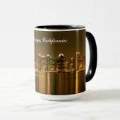 Typografie Black Gold San Diego Souvenir Tasse (VorderseiteRechts)