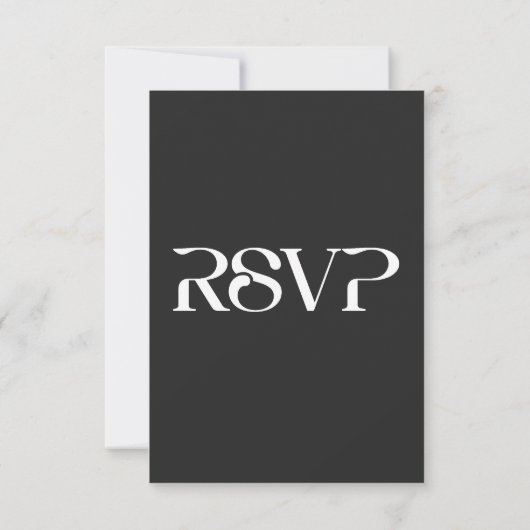 Typografie Black QR Code Hochzeit RSVP Karte (Rückseite)