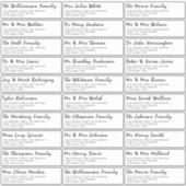 Typografie Black & White Guest Address Labels (Vorderseite)