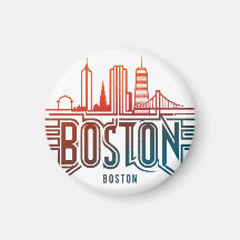 Typografie Boston City Skyline