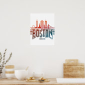 Typografie Boston City Skyline Poster (Küche)