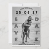 Typografie Briefing Custom Foto Wedding Save The Date (Vorderseite)
