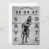Typografie Briefing Custom Foto Wedding Save The Date (Vorne/Hinten)