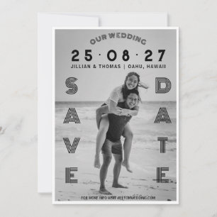 Typografie Briefing Custom Foto Wedding Save The Date