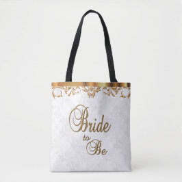 Typografie Brito Be in White und Gold Tasche