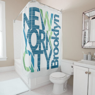 Typografie Brooklyns New York Duschvorhang