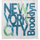 Typografie Brooklyns New York Duschvorhang (Vorderseite)