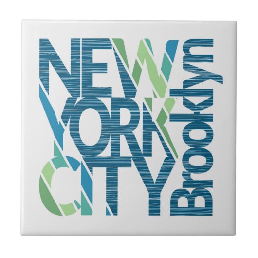 Typografie Brooklyns New York Fliese (Vorderseite)