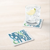 Typografie Brooklyns New York Rechteckiger Pappuntersetzer (Vor Ort)