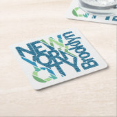 Typografie Brooklyns New York Rechteckiger Pappuntersetzer (angewinkelt)
