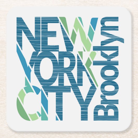 Typografie Brooklyns New York Rechteckiger Pappuntersetzer (Vorderseite)