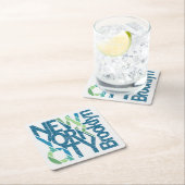 Typografie Brooklyns New York Rechteckiger Pappuntersetzer (Vor Ort)