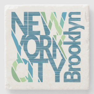 Typografie Brooklyns New York Steinuntersetzer