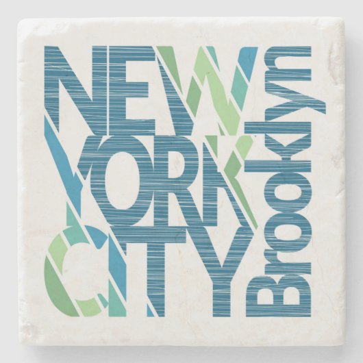 Typografie Brooklyns New York Steinuntersetzer (Vorderseite)