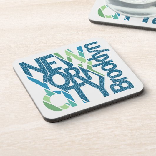 Typografie Brooklyns New York Untersetzer (Linke Seite)