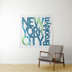 Typografie Brooklyns New York Wandteppich